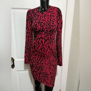 Wolford Women’s Red and Black‎ Cheetah Dress Size Small